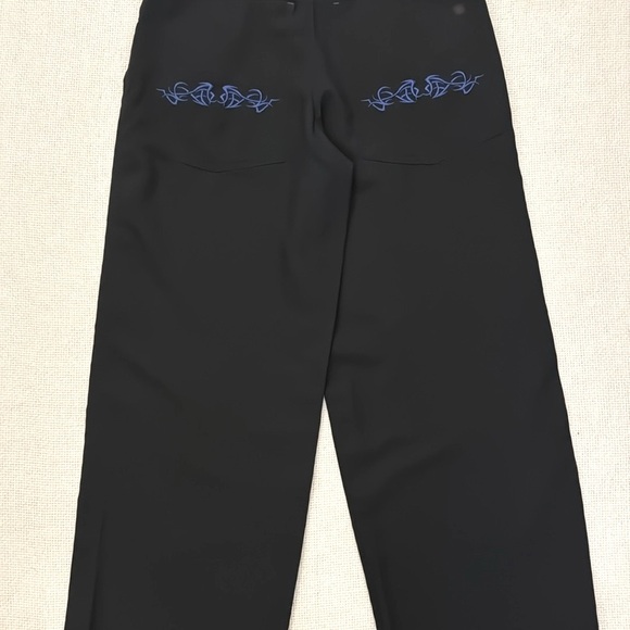 Vintage R2 Player Pants with Blue Embroidered Tribal Graphics - Picture 3 of 14